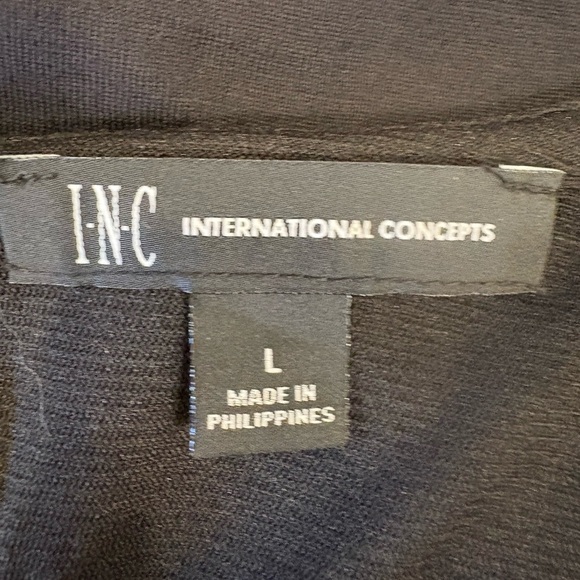 INC International Concepts black & white sequine striped tank top size L NWT - Picture 4 of 6